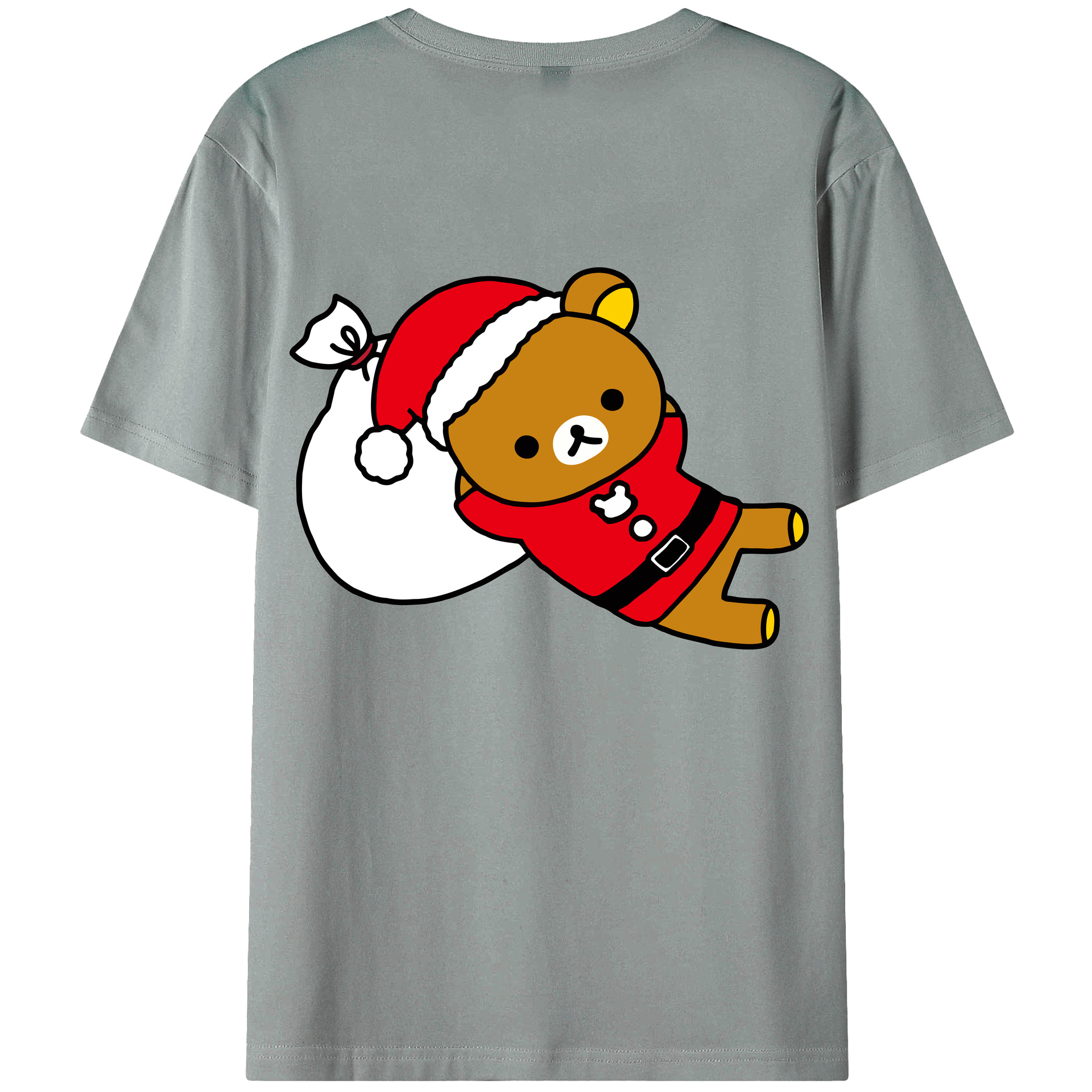 （画像用） リラックマ リラックマ キイロイトリ Rilakkuma Korilakkuma Kiiroitori 綿100％ メンズ半袖Tシャツ（バックプリント） 通気性